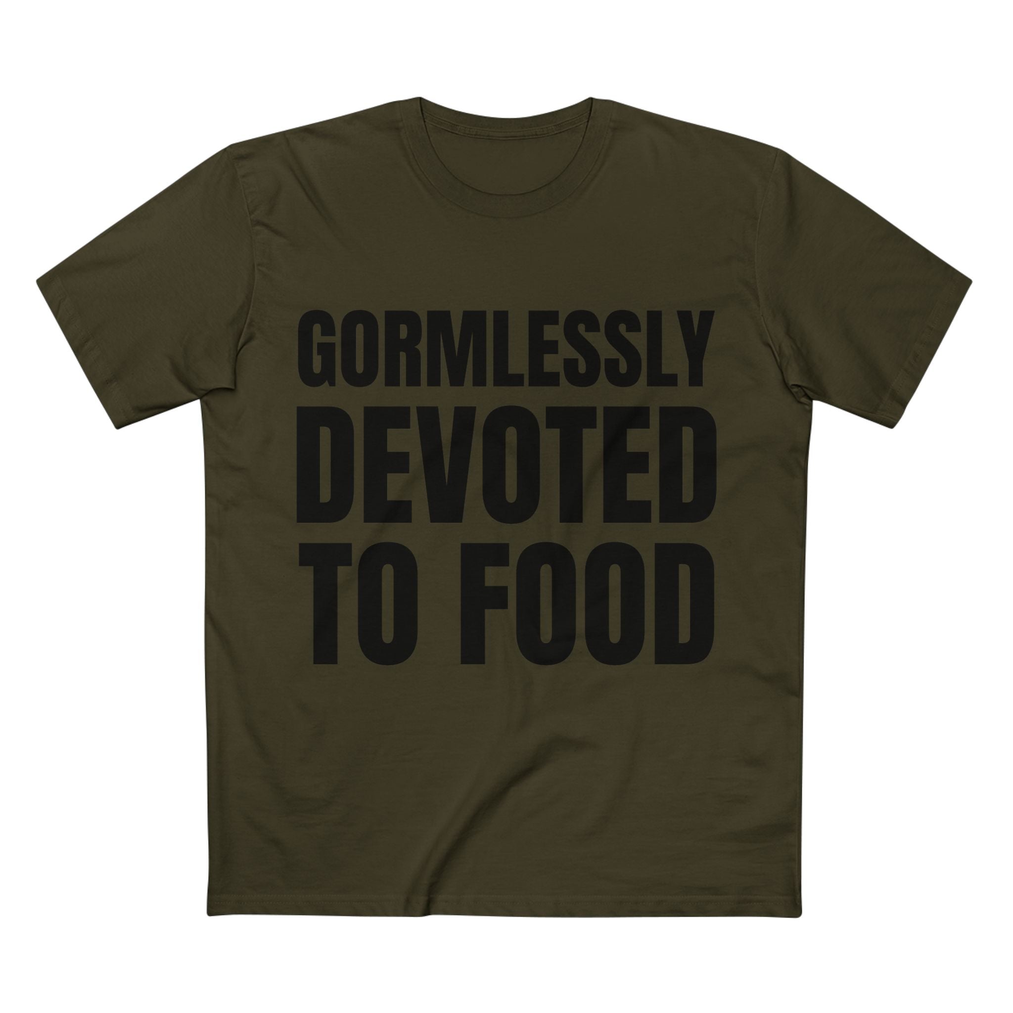 Gormlessly Devoted To Food - Cotton T-Shirt