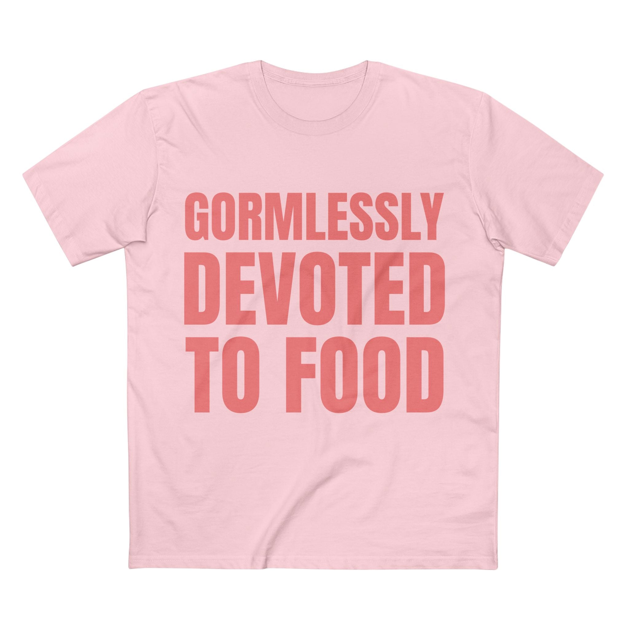 Gormlessly Devoted To Food - Cotton T-Shirt